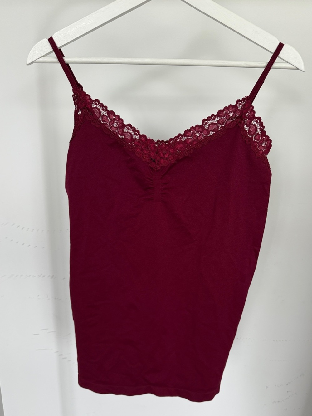 attention Burgundy Lace Trim Camisole
